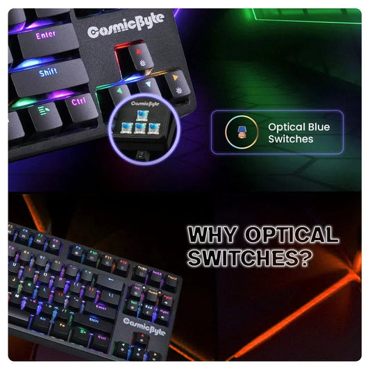 Cosmic Byte Trinity Wireless 3 Modes Optical Switch Keyboard (CB-GK-39) Microcenter India