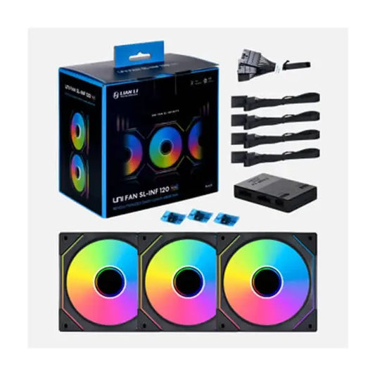 Lian Li UNI FAN SL INF (Infinity) 120 Black (Triple Pack) Microcenter India