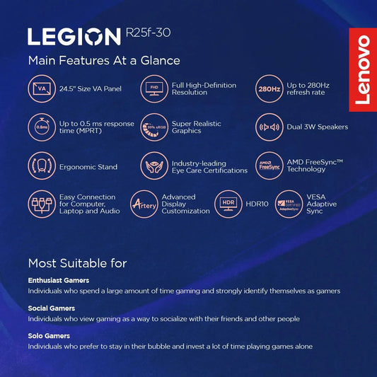 Lenovo Legion R25f 30 25 Inch FHD 240Hz Gaming Monitor Microcenter India