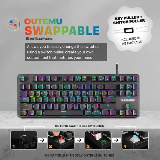 Cosmic Byte Firefly RGB TKL Mechanical Keyboard CB-GK-18 Microcenter India