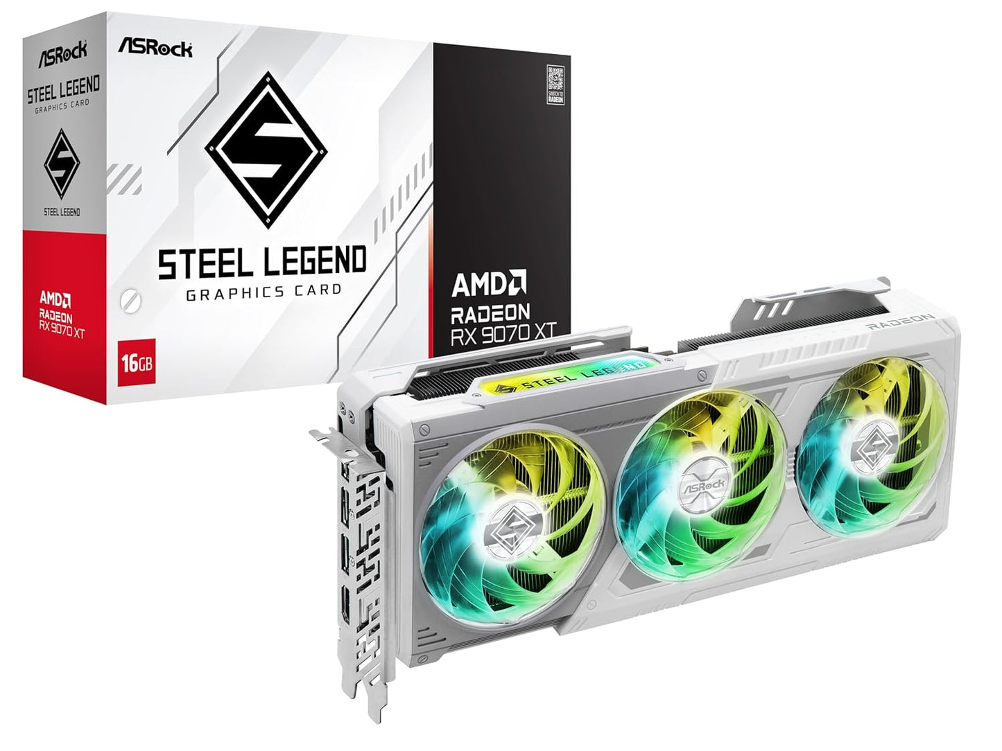ASRock AMD Radeon RX 9070 XT Steel Legend 16GB GDDR6 graphics card