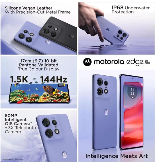 Motorola Edge 50 Pro 5G Luxe Lavender 256GB 12GB RAM Microcenter India