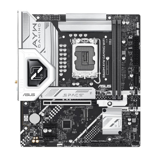 LGA 1851 Motherboard ASUS B860M-AYW WIFI DDR5 M-ATX - Microcenter India.