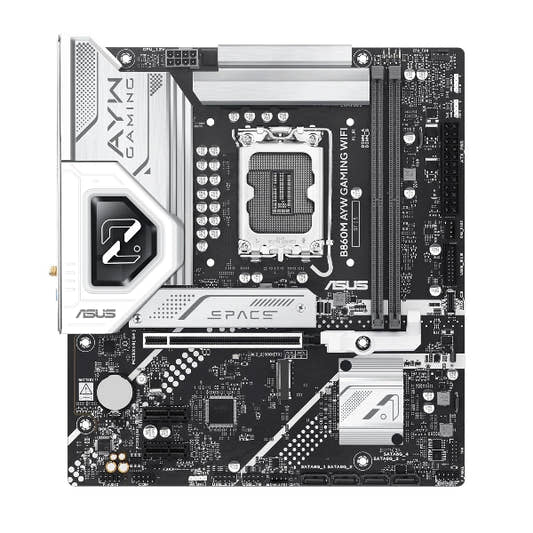 LGA 1851 Motherboard ASUS B860M-AYW WIFI DDR5 M-ATX - Microcenter India.