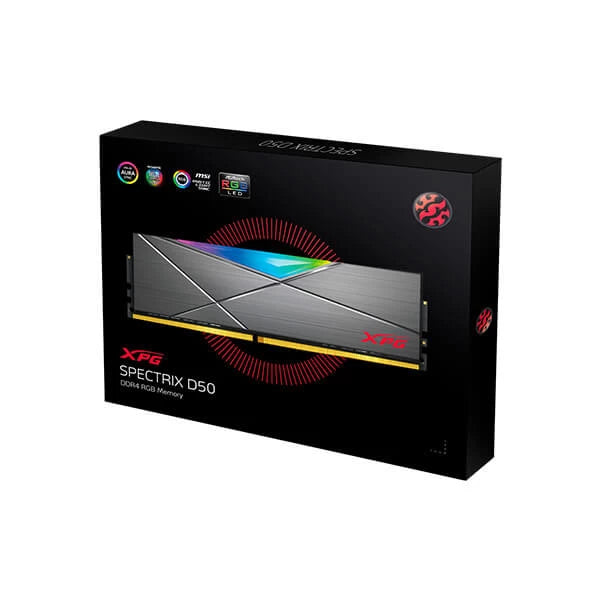 Adata XPG Spectrix D50 16GB (16GBx1) DDR4 3200MHz RGB RAM Tungsten Grey Microcenter India