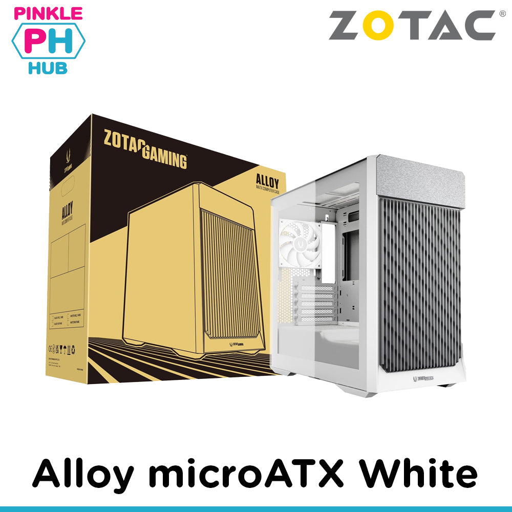 Zotac Gaming Alloy mATX cabinet in white and silver
