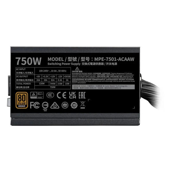 Cooler Master MWE Bronze 750 V3 ATX 3.1 80 Plus Bronze SMPS Microcenter India