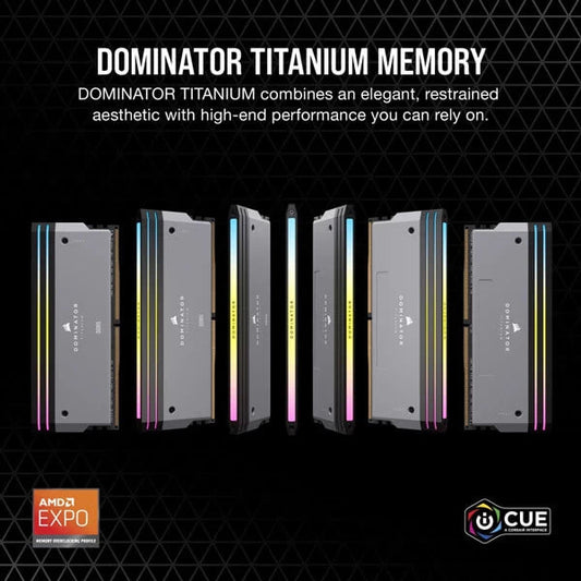 Corsair Dominator Titanium RGB 64GB (32GBx2) DDR5 6000MHz Ram Grey Microcenter India