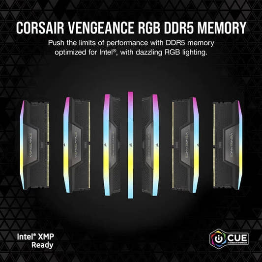 Corsair Vengeance RGB 32GB (16GBx2) DDR5 7200MHz Ram Black Microcenter India