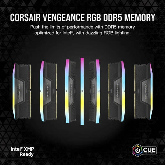 Corsair Vengeance RGB 96GB (48GBx2) DDR5 6400MHz Ram Black Microcenter India