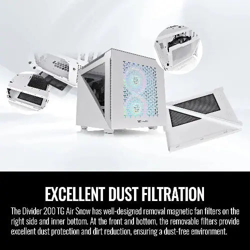 Thermaltake Divider 200 TG Air White Micro-ATX PC Case - Microcenter India.