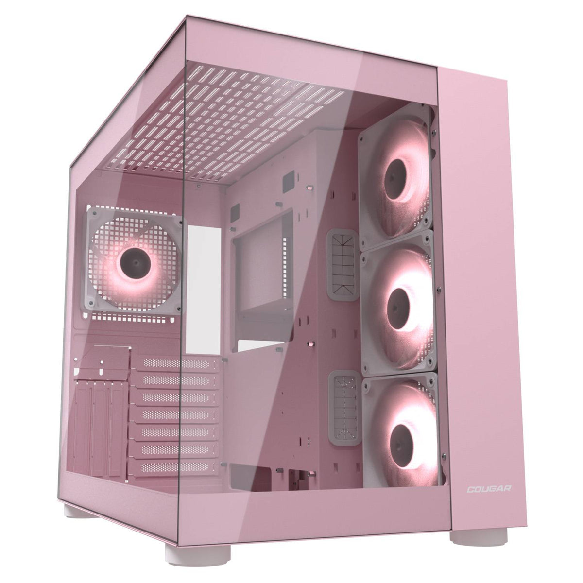 COUGAR FV150 RGB dual chamber mid tower ATX case in pink