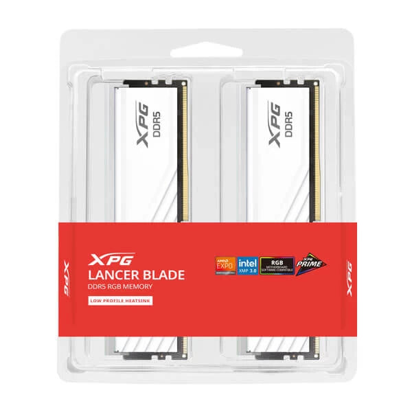 Adata XPG Lancer Blade RGB Series 32GB (16GBx2) DDR5 6000MHz Desktop Ram White Microcenter India