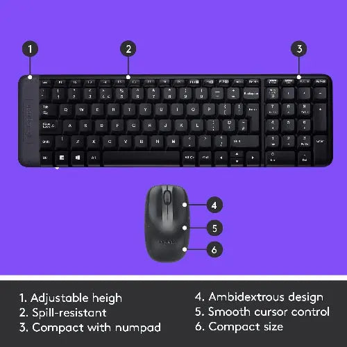 Logitech MK220 Compact Wireless Keyboard and Mouse Combo for Windows - Microcenter India.