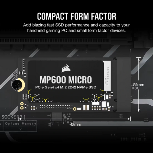 Corsair MP600 MICRO 2TB PCIe 4.0 Gen4 x4 NVMe M.2 2242 SSD - Microcenter India.