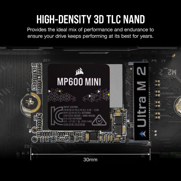 Corsair MP600 MINI 2TB Gen4 PCIe x4 NVMe M.2 2230 SSD - Microcenter India.