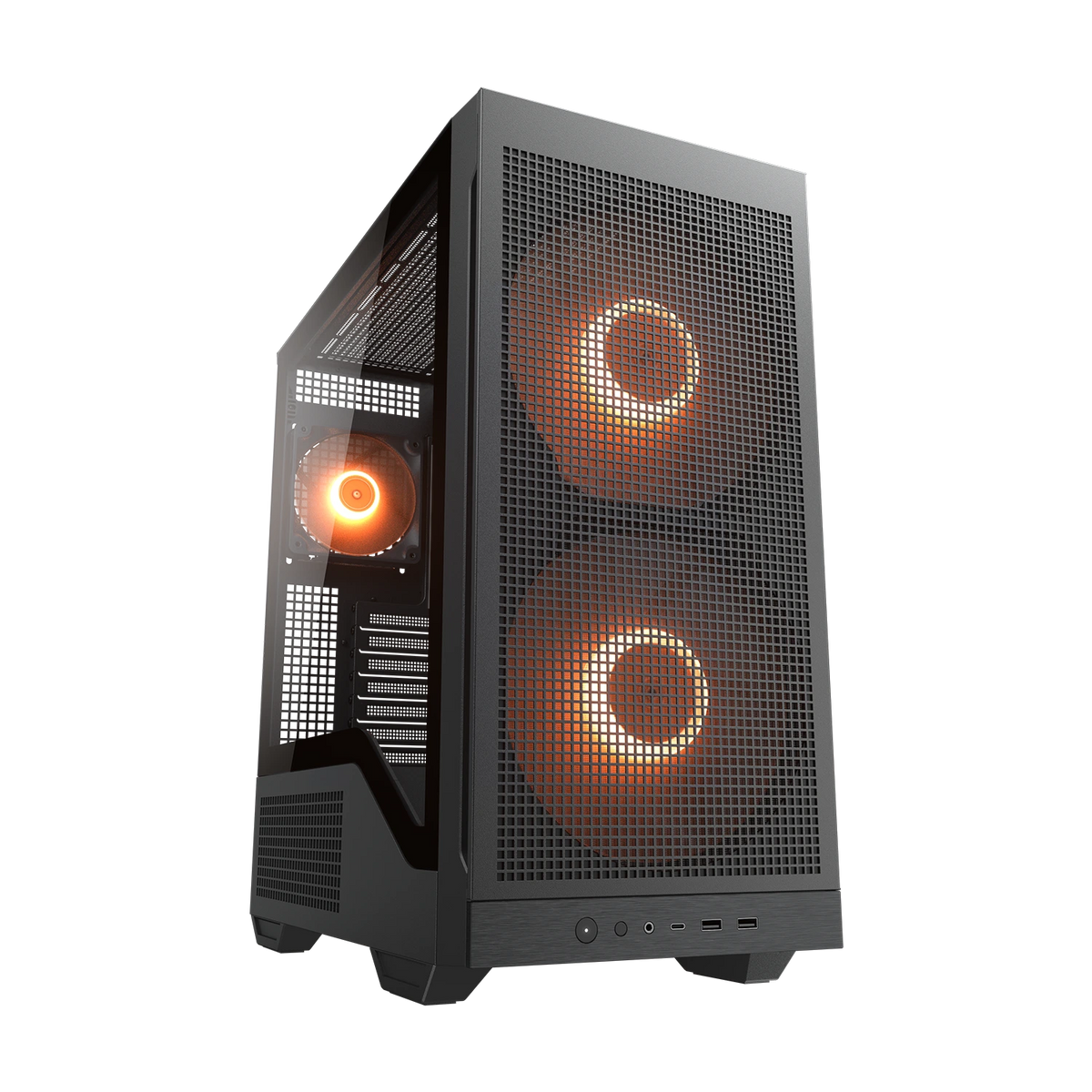 COUGAR MX600 MAX RGB mid tower ATX case in black with 200mm ARGB front fans