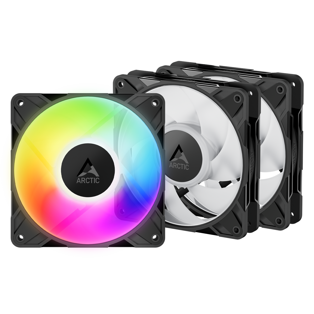 ARCTIC P12 Pro A-RGB 120mm PWM case fan three pack in black
