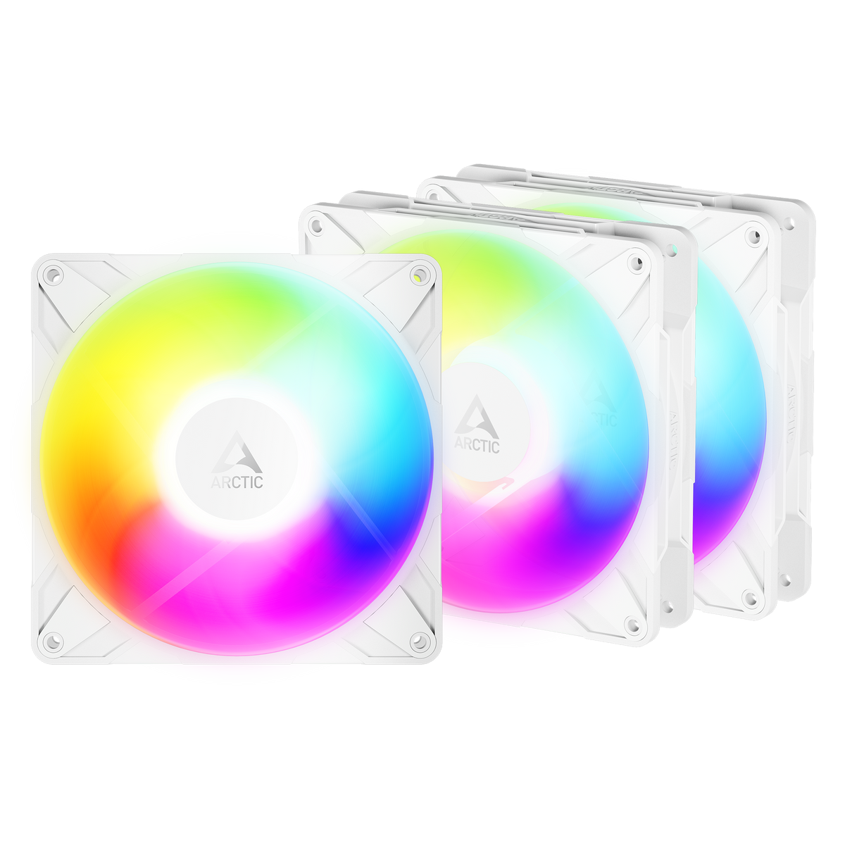 ARCTIC P14 Pro Reverse A-RGB 140mm PWM case fan three pack in white