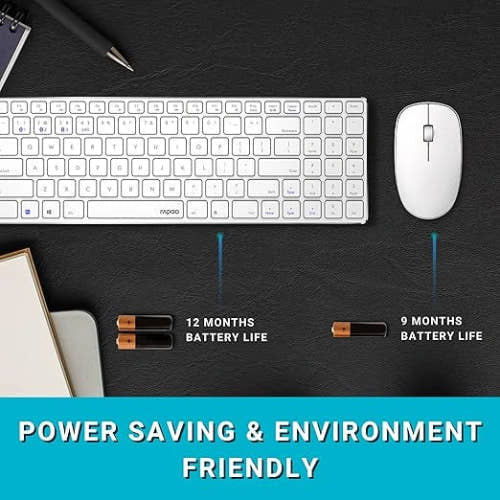 Rapoo 9300m Multi-Device Bluetooth Wireless Keyboard and Mouse Set - Microcenter India.