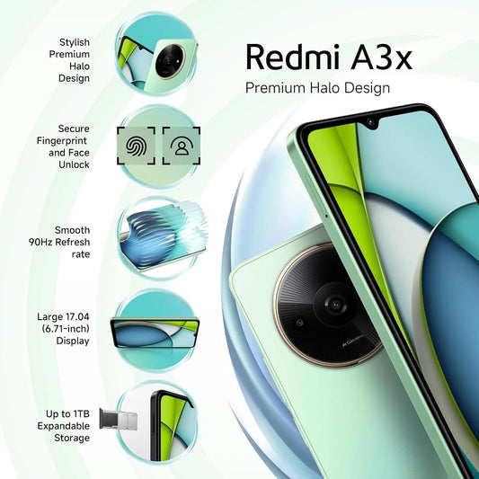 Redmi A3X Ocean Green 4GB RAM 128GB Storage Microcenter India