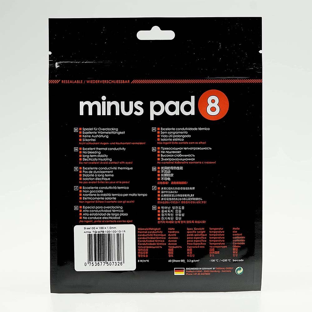 Thermal Grizzly Minus Pad 8 – 100X100X1.5mm Thermal Pad