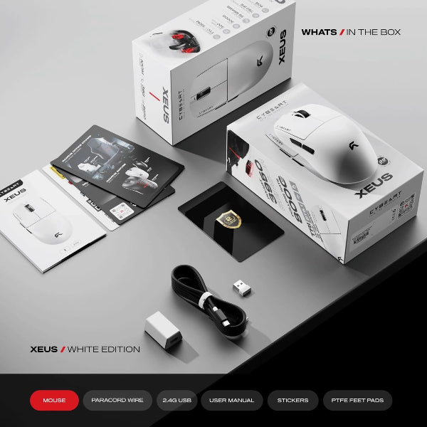 Cybeart Xeus White Wireless White Mouse for Gaming - Microcenter India.