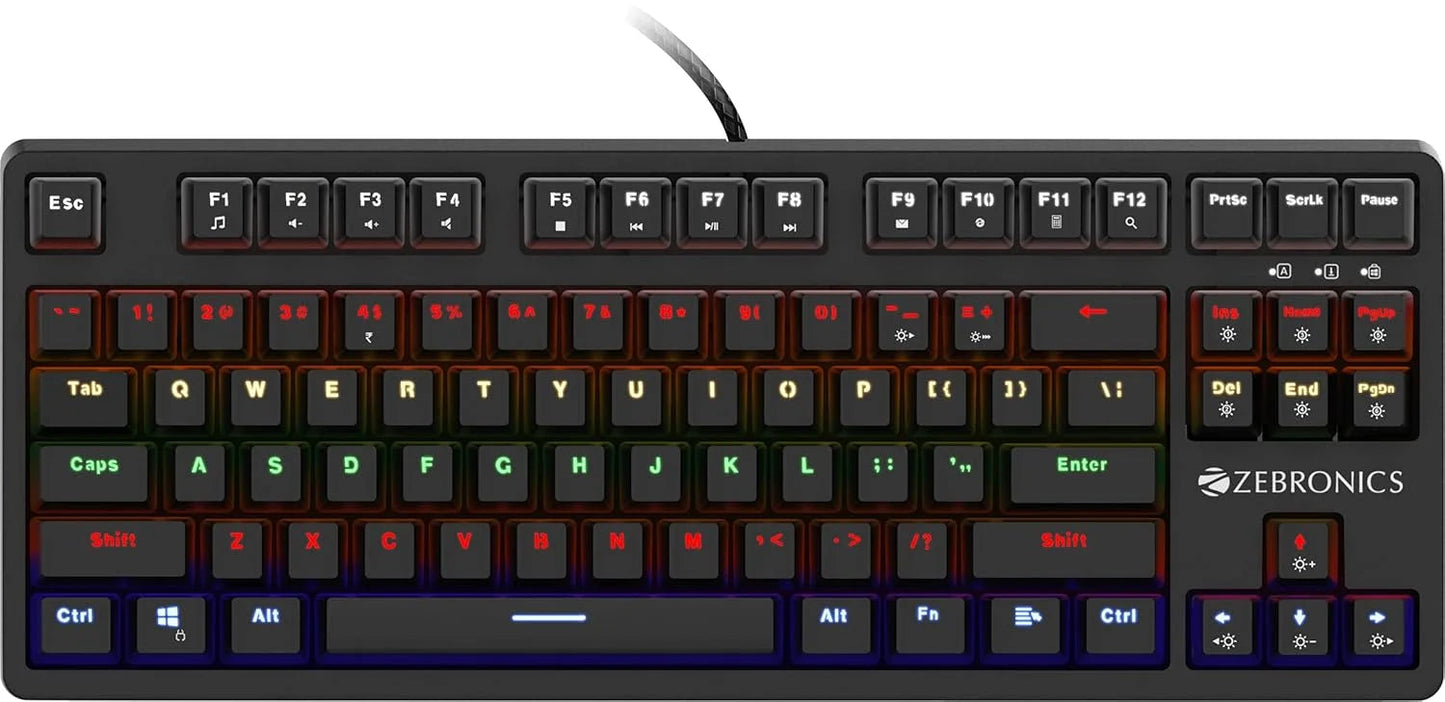 ZEBRONICS ZEB-MAX V2 Premium Mechanical Tenkeyless Keyboard Microcenter India