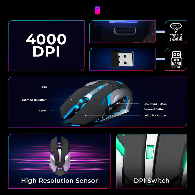 Zebronics Transformer Pro Keyboard and Mouse Combo White Microcenter India
