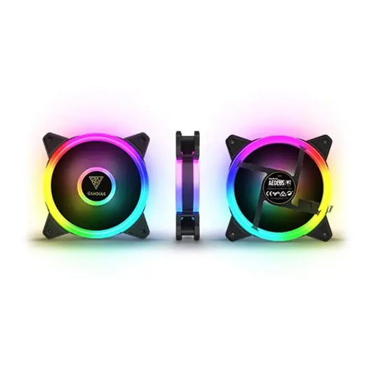 Gamdias Aeolus M2-1205R ARGB Cabinet Fan (Five Pack) Microcenter India