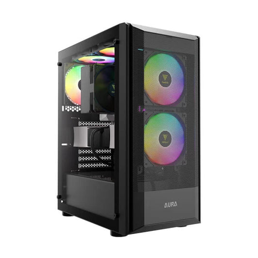 Gamdias Aura GC6 ARGB (ATX) Mid Tower Cabinet Black Microcenter India