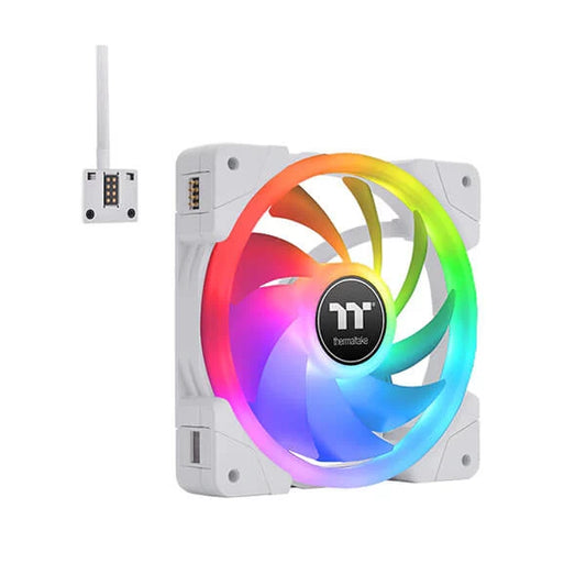 Thermaltake Swafan EX14 White RGB - 140mm Cabinet Fan With Controller (Triple Pack)
