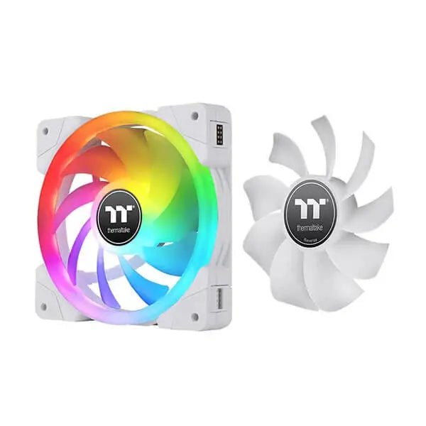 Thermaltake Swafan EX14 White RGB - 140mm Cabinet Fan With Controller (Triple Pack)