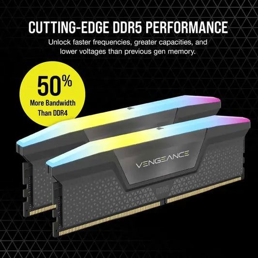 Corsair Vengeance RGB 64GB DDR5 5600MHz DRam (Gray) Microcenter India
