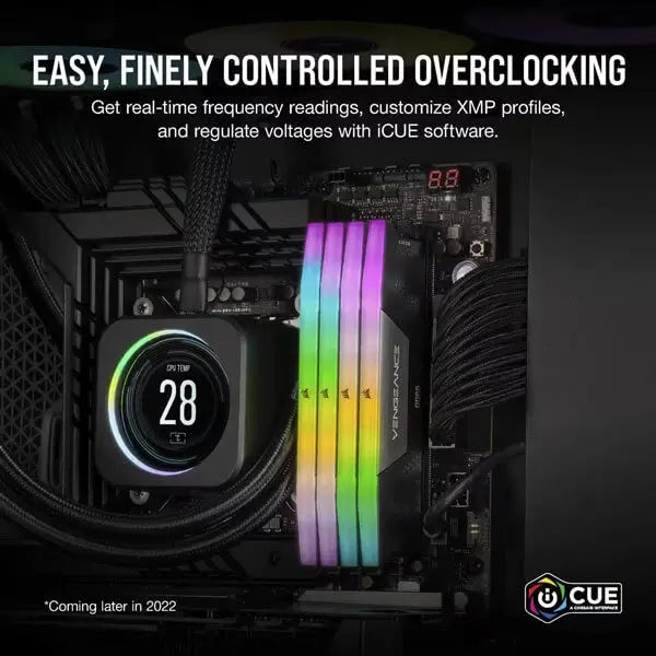 Corsair Vengeance RGB 64GB (32GBx2) DDR5 6000MHz Desktop Ram (Black) Microcenter India