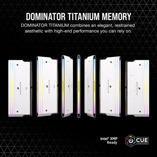 Corsair Dominator Titanium RGB DDR5 32GB (16GBx2) 7200MHz RAM (White) Microcenter India