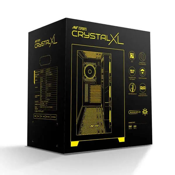 Ant Esports Crystal XL ARGB (ATX) Mid Tower Cabinet (Black) Microcenter India