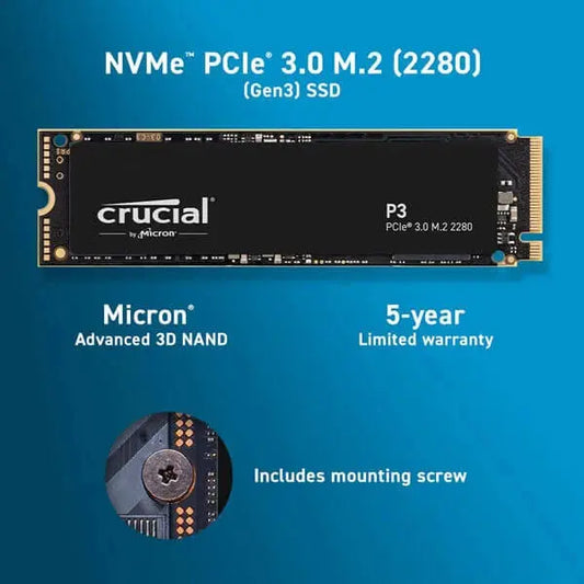 Crucial P3 4TB M.2 NVMe Internal SSD Microcenter India