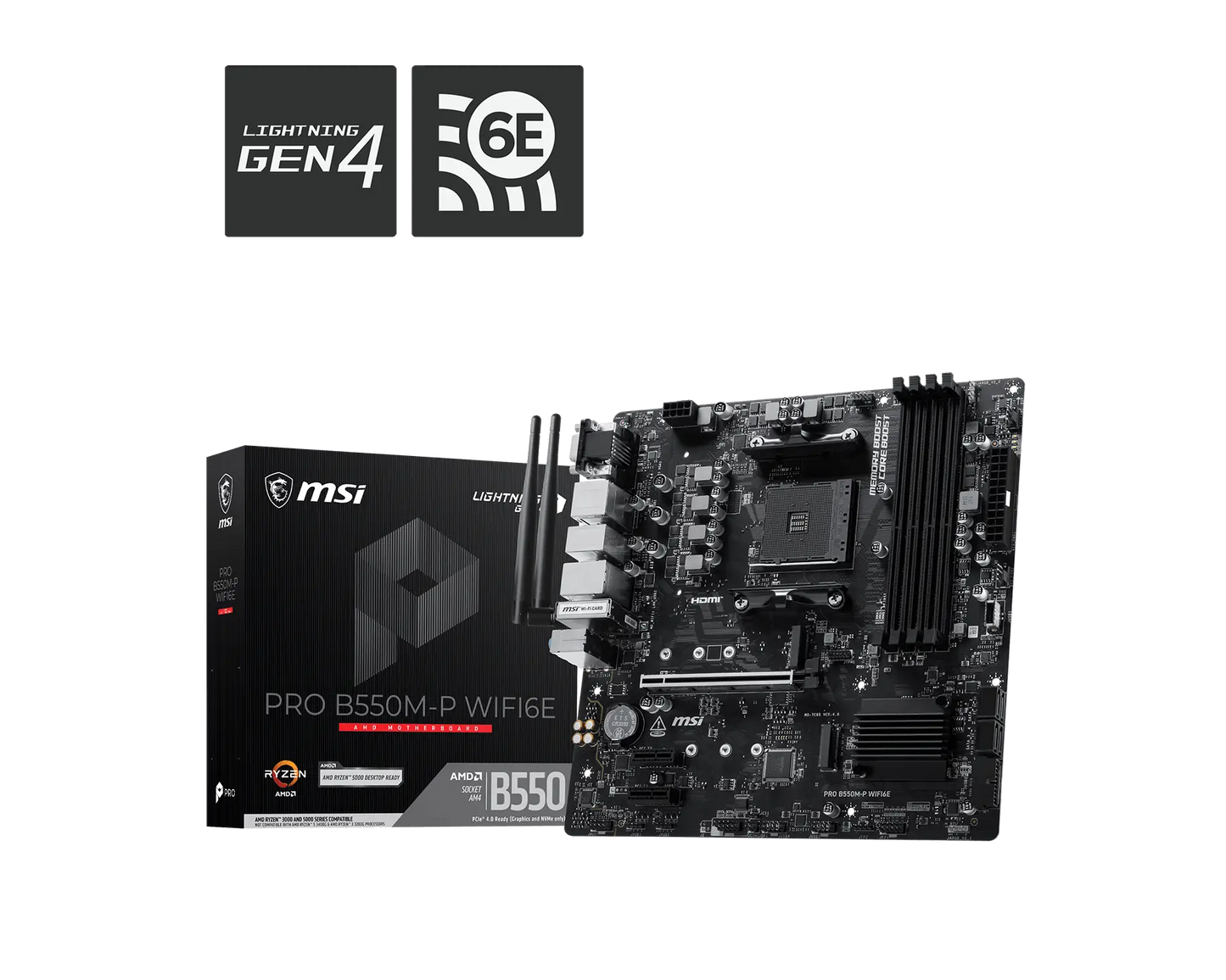 MSI PRO B550M-P WiFi6E AM4 Micro ATX motherboard