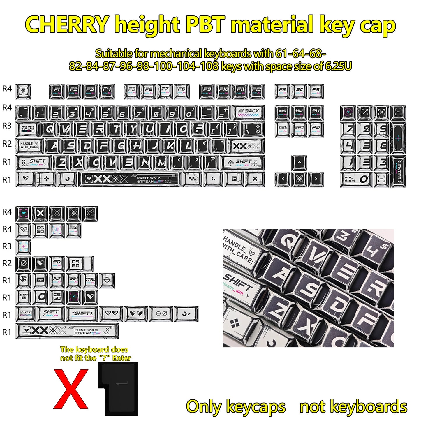 Cherry 119 PBT Mechanical keyboard Keycaps
