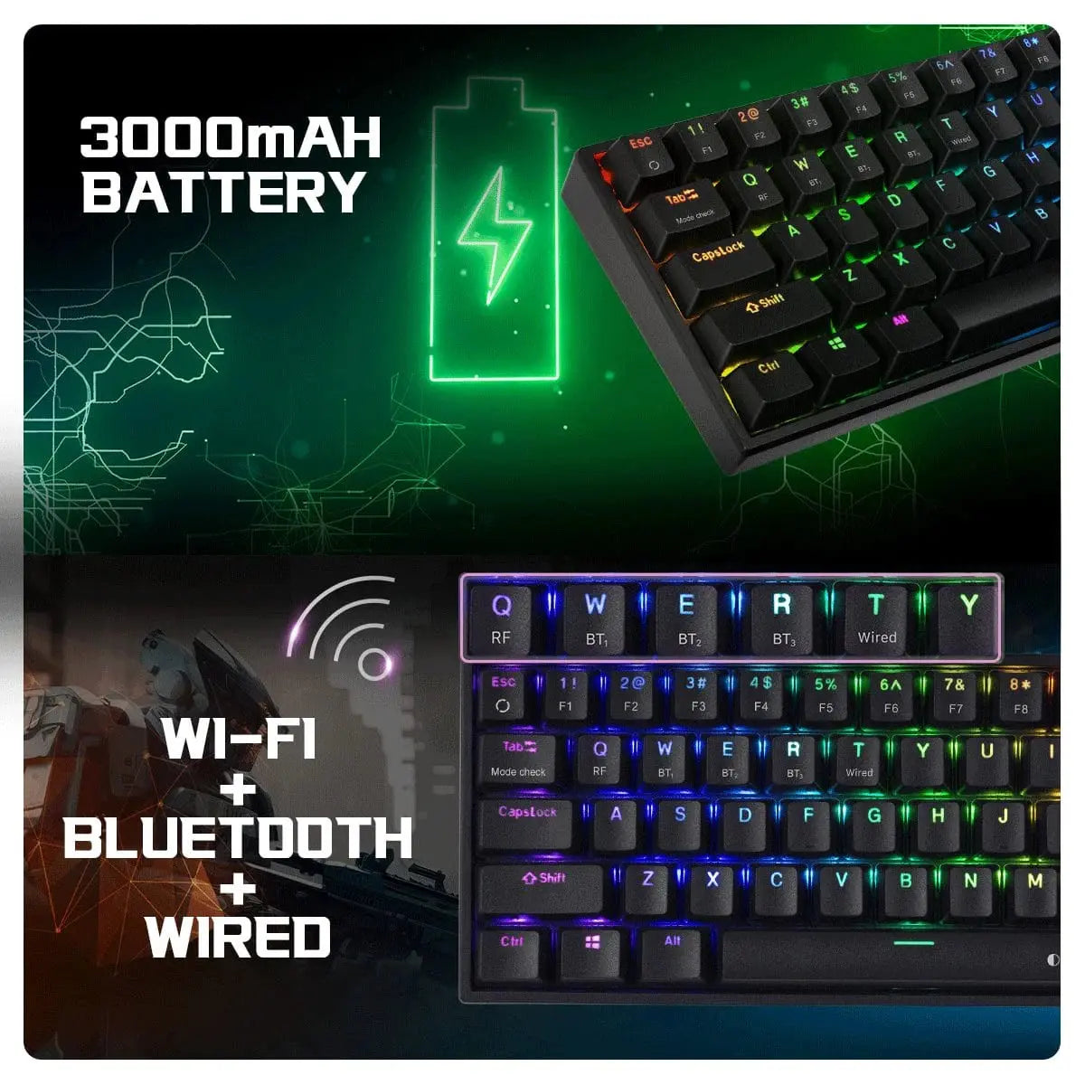 Cosmic Byte Artemis Wireless Mechanical Keyboard (CB-GK-40)  Microcenter India