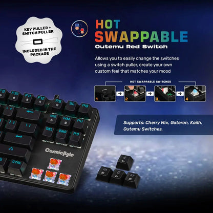 Cosmic Byte Firefly Hot Swappable Keyboard (CB-GK-34)  Microcenter India