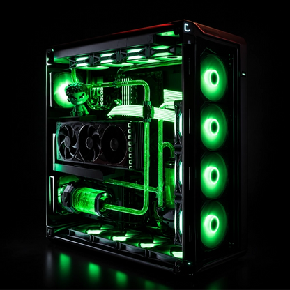 HULK Green Gaming PC Dual Transparent Display Pre Build