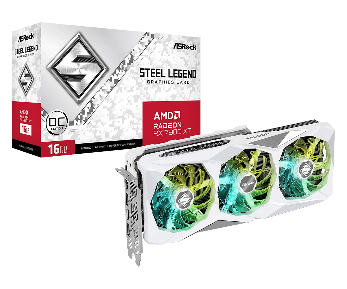 Asrock AMD Radeonâ„¢ RX 7800 XT Steel Legend 16GB OC  Microcenter India