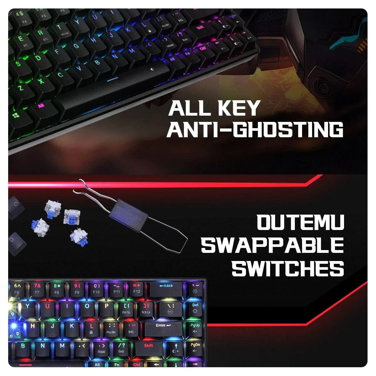 Cosmic Byte Artemis Wireless Mechanical Keyboard (CB-GK-40)  Microcenter India