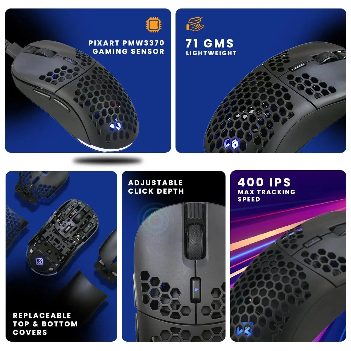 Cosmic Byte Kilonova 3370IC Pro X-Light Gaming Mouse  Microcenter India
