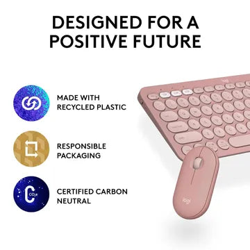 Logitech Pebble 2 Wireless Keyboard and Mouse Combo (Rose)  Microcenter India