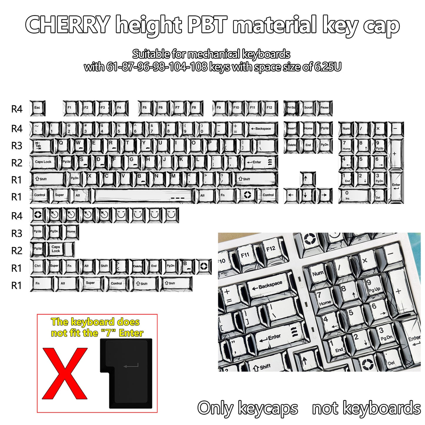 Cherry 110 PBT Mechanical Keyboard Keycaps