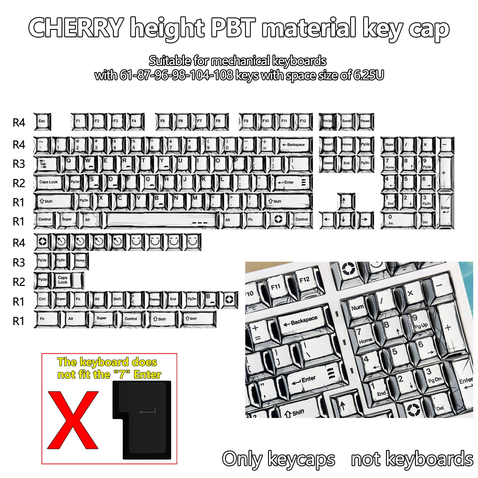 Cherry 110 PBT Mechanical Keyboard Keycaps