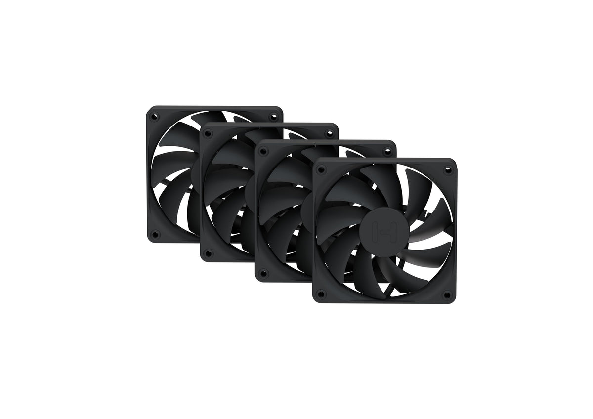 HYTE flow FA12 Pitch Black 120mm PWM case fan 4 pack